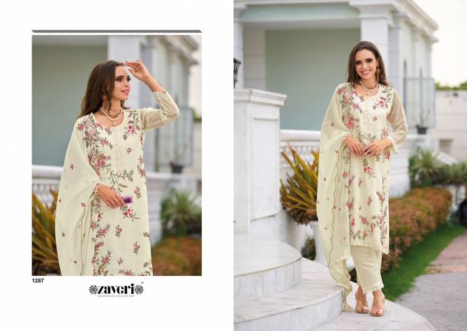 Black And White Zeeya By Zaveri Embroidered Wedding Wear Readymade Suits Wholesale Market In Surat